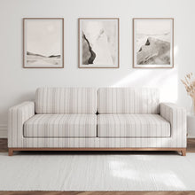Load image into Gallery viewer, Light Grey Natural Stripe Upholstery Stain Resistant Fabric