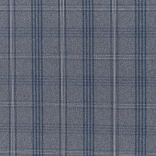 Load image into Gallery viewer, Blue Grey Check Plaid Stain Resistant Upholstery Fabric