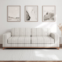 Load image into Gallery viewer, Beige Grey Stripe Stain Resistant Upholstery Fabric
