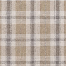 Load image into Gallery viewer, Beige Ivory Grey Check Plaid Stain Resistant Upholstery Fabric