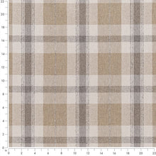 Load image into Gallery viewer, Beige Ivory Grey Check Plaid Stain Resistant Upholstery Fabric