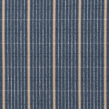 Load image into Gallery viewer, Dark Blue Beige Stripe Stain Resistant Upholstery Fabric