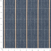 Load image into Gallery viewer, Dark Blue Beige Stripe Stain Resistant Upholstery Fabric