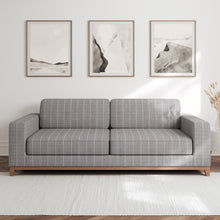 Load image into Gallery viewer, Grey Beige Stripe Stain Resistant Upholstery Fabric