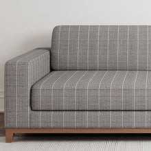 Load image into Gallery viewer, Grey Beige Stripe Stain Resistant Upholstery Fabric