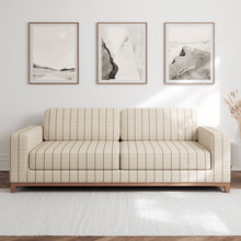 Load image into Gallery viewer, Beige Brown Stripe Stain Resistant Upholstery Fabric