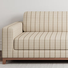Load image into Gallery viewer, Beige Brown Stripe Stain Resistant Upholstery Fabric