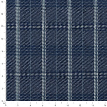 Load image into Gallery viewer, Dark Blue Check Plaid Stain Resistant Upholstery Fabric