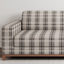 Load image into Gallery viewer, Ivory Grey Check Plaid Stain Resistant Upholstery Fabric