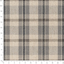 Load image into Gallery viewer, Ivory Grey Check Plaid Stain Resistant Upholstery Fabric