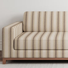 Load image into Gallery viewer, Beige Ivory Brown Stripe Stain Resistant Upholstery Fabric