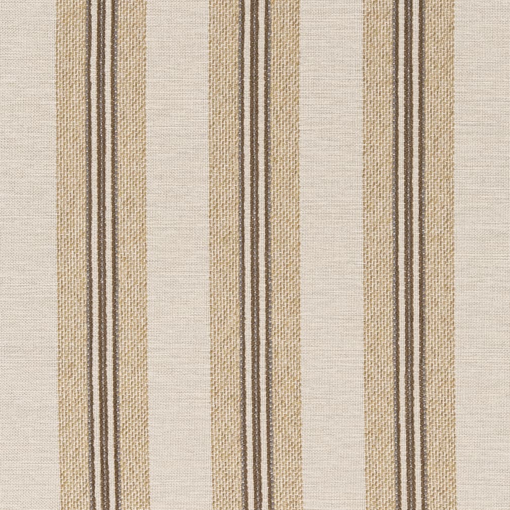 Beige Ivory Brown Stripe Stain Resistant Upholstery Fabric