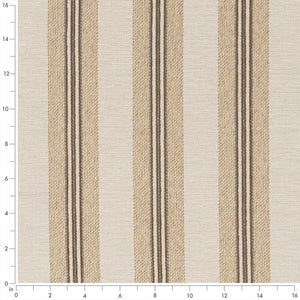 Beige Ivory Brown Stripe Stain Resistant Upholstery Fabric