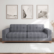 Load image into Gallery viewer, Grey Check Plaid Stain Resistant Upholstery Fabric