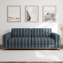 Load image into Gallery viewer, Charcoal Blue Stripe Upholstery Stain Resistant Fabric
