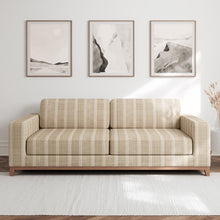 Load image into Gallery viewer, Brown Beige Stripe Upholstery Stain Resistant Fabric