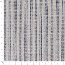 Load image into Gallery viewer, Beige Blue Grey Stripe Stain Resistant Upholstery Fabric