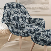 Load image into Gallery viewer, Dark Blue Geometric Trellis Stain Resistant Upholstery Fabric