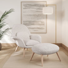 Load image into Gallery viewer, Ivory Grey Stripe Stain Resistant Upholstery Fabric