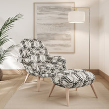 Load image into Gallery viewer, Ivory Dark Brown Geometric Trellis Stain Resistant Upholstery Fabric