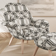Load image into Gallery viewer, Ivory Dark Brown Geometric Trellis Stain Resistant Upholstery Fabric