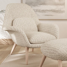 Load image into Gallery viewer, Beige Ivory Stripe Stain Resistant Upholstery Fabric