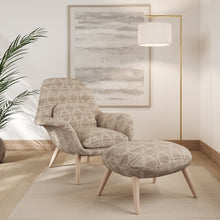 Load image into Gallery viewer, Brown Beige Ikat Geometric Stain Resistant Upholstery Fabric