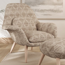 Load image into Gallery viewer, Brown Beige Ikat Geometric Stain Resistant Upholstery Fabric