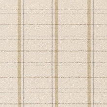 Load image into Gallery viewer, Beige Ivory Check Plain Stripe Stain Resistant Upholstery Fabric