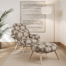 Load image into Gallery viewer, Beige Brown Geometric Trellis Stain Resistant Upholstery Fabric