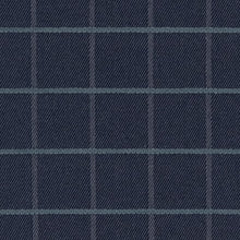Load image into Gallery viewer, Dark Blue Check Plaid Stain Resistant Upholstery Fabric
