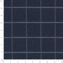 Load image into Gallery viewer, Dark Blue Check Plaid Stain Resistant Upholstery Fabric