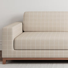 Load image into Gallery viewer, Beige Check Plaid Stain Resistant Upholstery Fabric