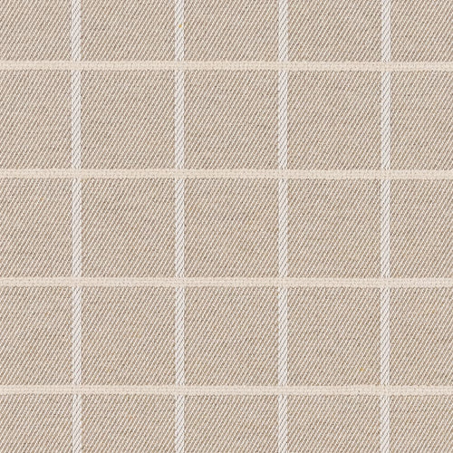 Beige Check Plaid Stain Resistant Upholstery Fabric