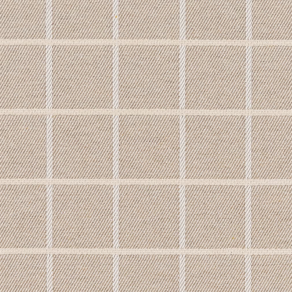 Beige Check Plaid Stain Resistant Upholstery Fabric