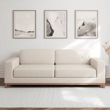 Load image into Gallery viewer, Ivory Stripe Stain Resistant Upholstery Fabric