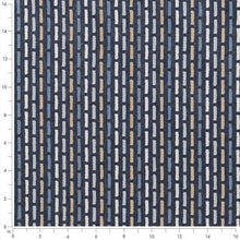 Load image into Gallery viewer, Navy Blue Beige Stripe Stain Resistant Upholstery Fabric