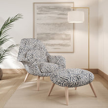 Load image into Gallery viewer, Navy Blue Ivory Animal Stain Resistant Upholstery Fabric