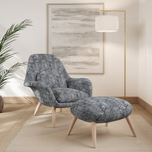 Load image into Gallery viewer, Blue Geometric Upholstery Stain Resistant Fabric