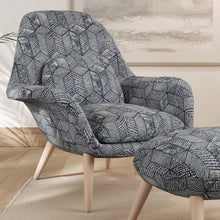 Load image into Gallery viewer, Blue Geometric Upholstery Stain Resistant Fabric