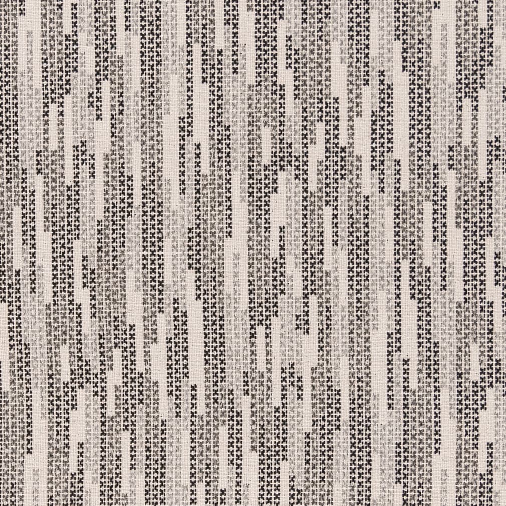 Ivory Grey Black Stripe Stain Resistant Upholstery Fabric