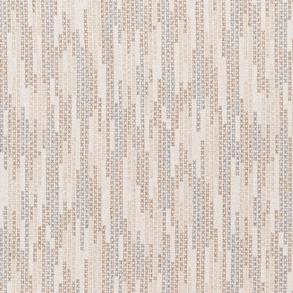 Ivory Beige Grey Stripe Stain Resistant Upholstery Fabric