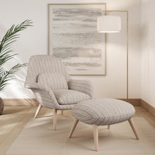 Load image into Gallery viewer, Beige Cream Stripe Stain Resistant Upholstery Fabric