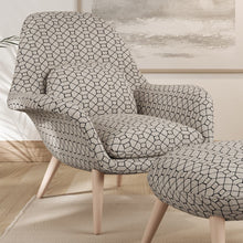 Load image into Gallery viewer, Grey Trellis Geometric Stain Resistant Upholstery Fabric