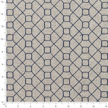 Load image into Gallery viewer, Grey Trellis Geometric Stain Resistant Upholstery Fabric