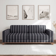 Load image into Gallery viewer, Black Stripe Stain Resistant Upholstery Fabric