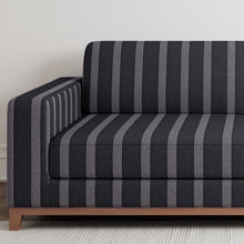 Load image into Gallery viewer, Black Stripe Stain Resistant Upholstery Fabric