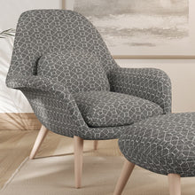 Load image into Gallery viewer, Dark Grey Trellis Geometric Stain Resistant Upholstery Fabric