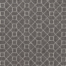 Load image into Gallery viewer, Dark Grey Trellis Geometric Stain Resistant Upholstery Fabric