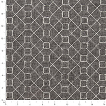Load image into Gallery viewer, Dark Grey Trellis Geometric Stain Resistant Upholstery Fabric